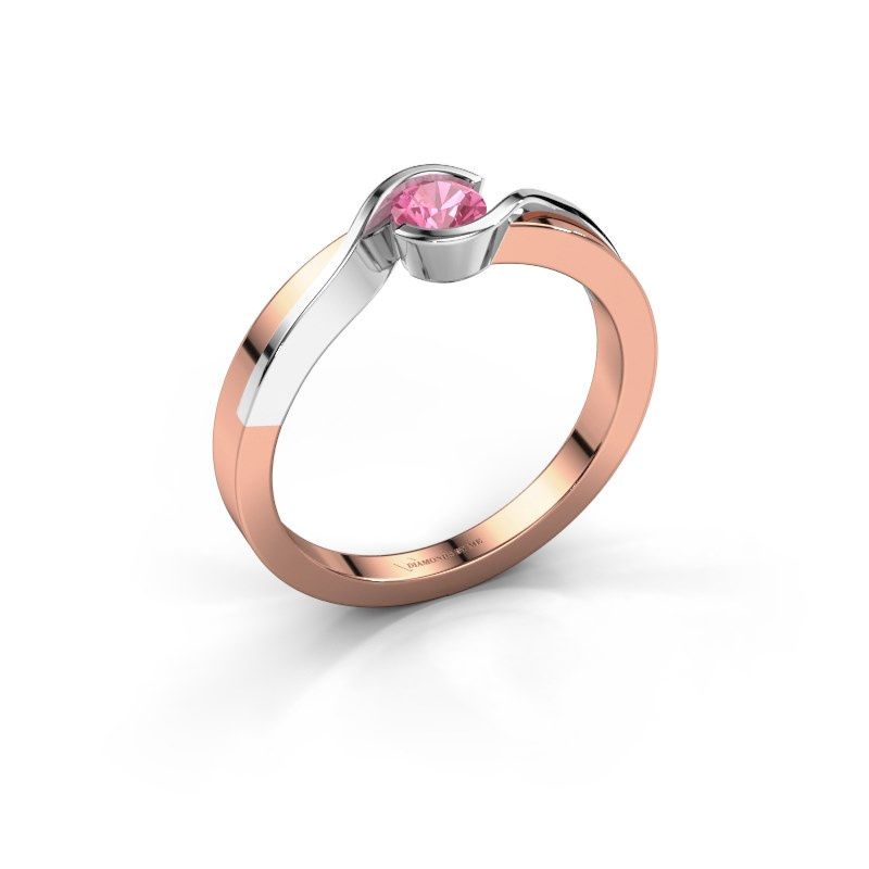 Afbeelding van Ring Lola<br/>585 rosé goud<br/>Roze saffier 4 mm