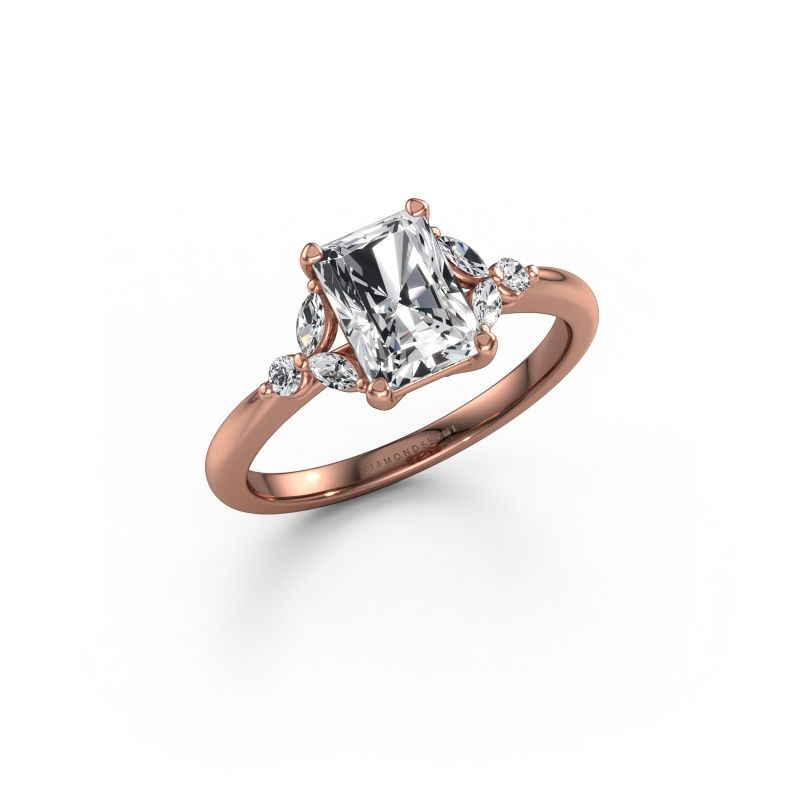 Engagement ring Megan RAD 585 rose gold diamond 1.50 crt