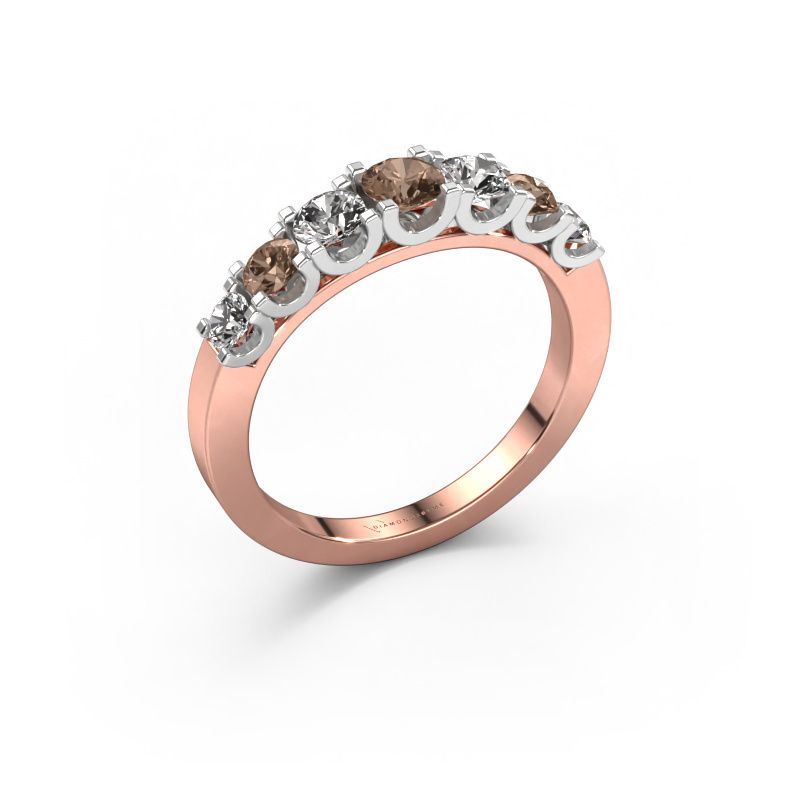 Ring Selina 3 585 rosé goud bruine diamant 0.86 crt