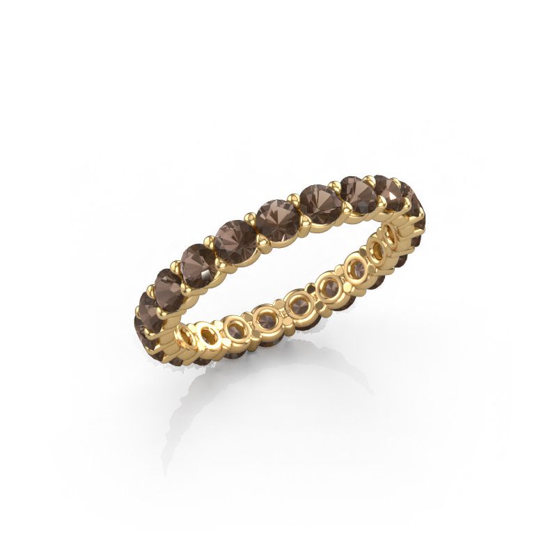 Ring Heddy rnd 2.9 585 gold smokey quartz 2.9 mm