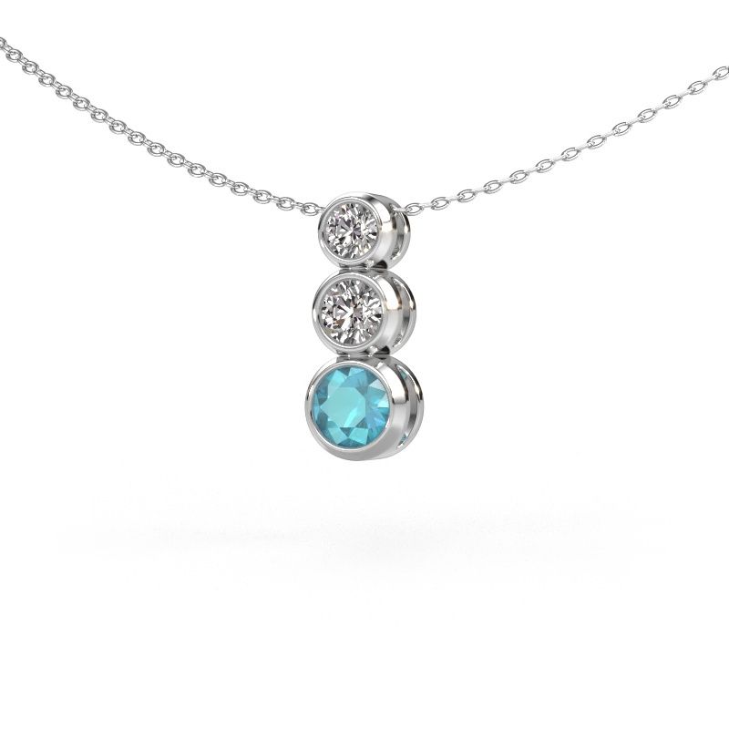 Anhänger Linda 950 Platin Blau Topas 5 mm
