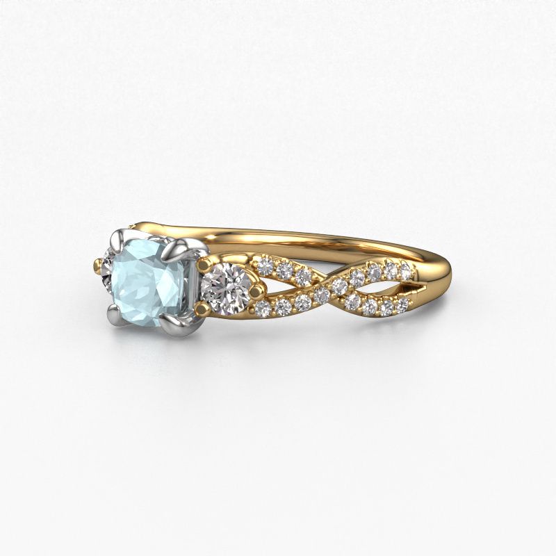 Image of Engagement Ring Marilou Cus<br/>585 gold<br/>Aquamarine 5 mm