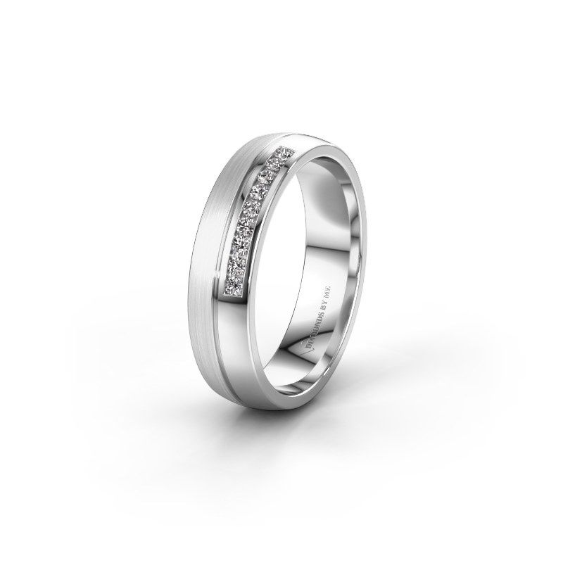 Image of Wedding ring WH0209L25APM<br/>585 white gold ±5x1.7 mm<br/>Lab-grown diamond