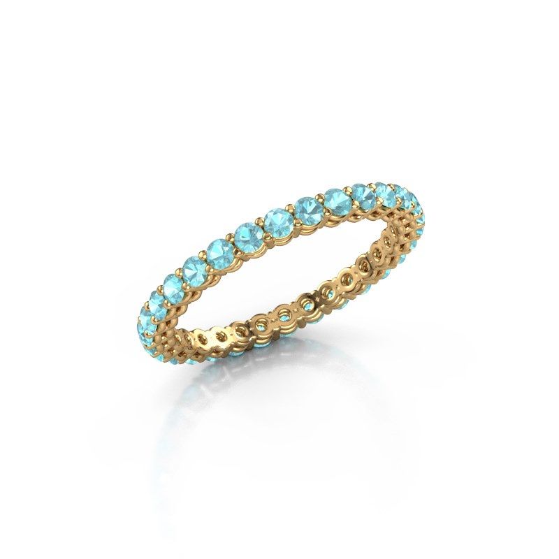 Image of Stackable ring Michelle full 2.0 585 gold blue topaz 2 mm
