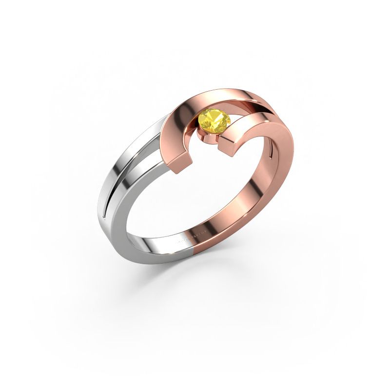 Ring Yentl 585 rose gold yellow sapphire 3 mm