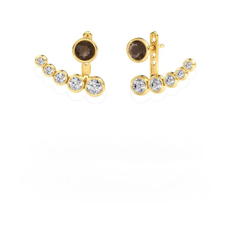 Earrings Wendy 585 gold smokey quartz 5 mm