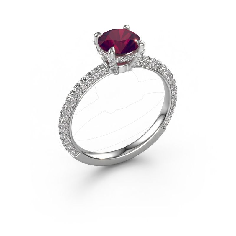 Engagement ring Saskia RND 2 585 white gold rhodolite 7 mm