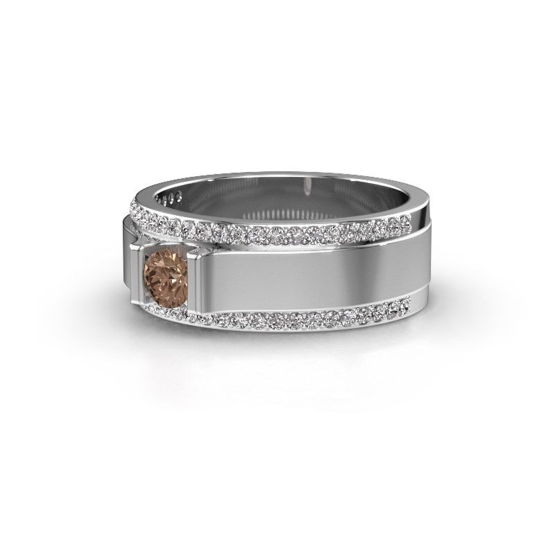 Image of Men's ring Danillo<br/>585 white gold<br/>Brown diamond 0.705 crt
