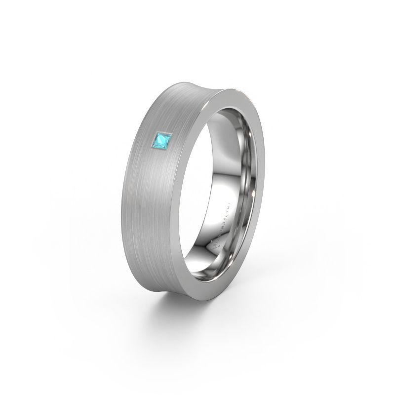 Trouwring WH2238L2 585 witgoud blauw topaas ±6x2.2 mm