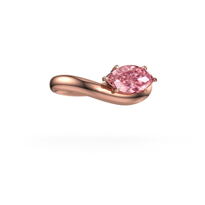 Engagement ring Floor MRQ 585 rose gold pink lab grown diamond 11x5.5 mm