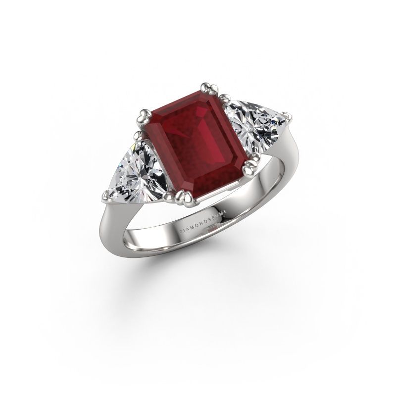 Verlobungsring Paula 950 Platin Rubin 9x7 mm