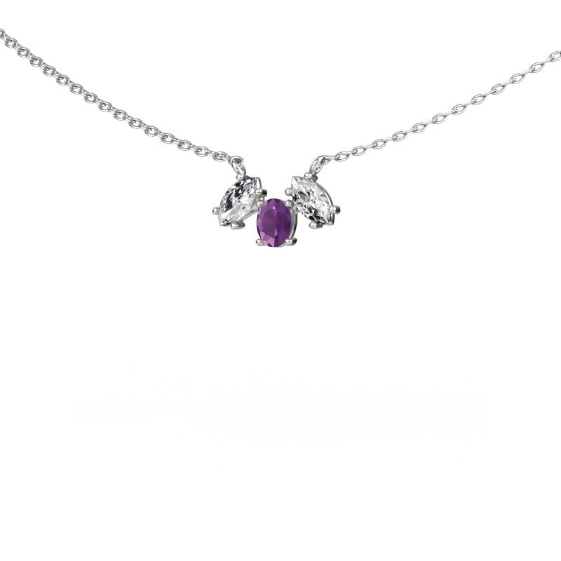 Necklace Rachal 585 white gold amethyst 4x3 mm