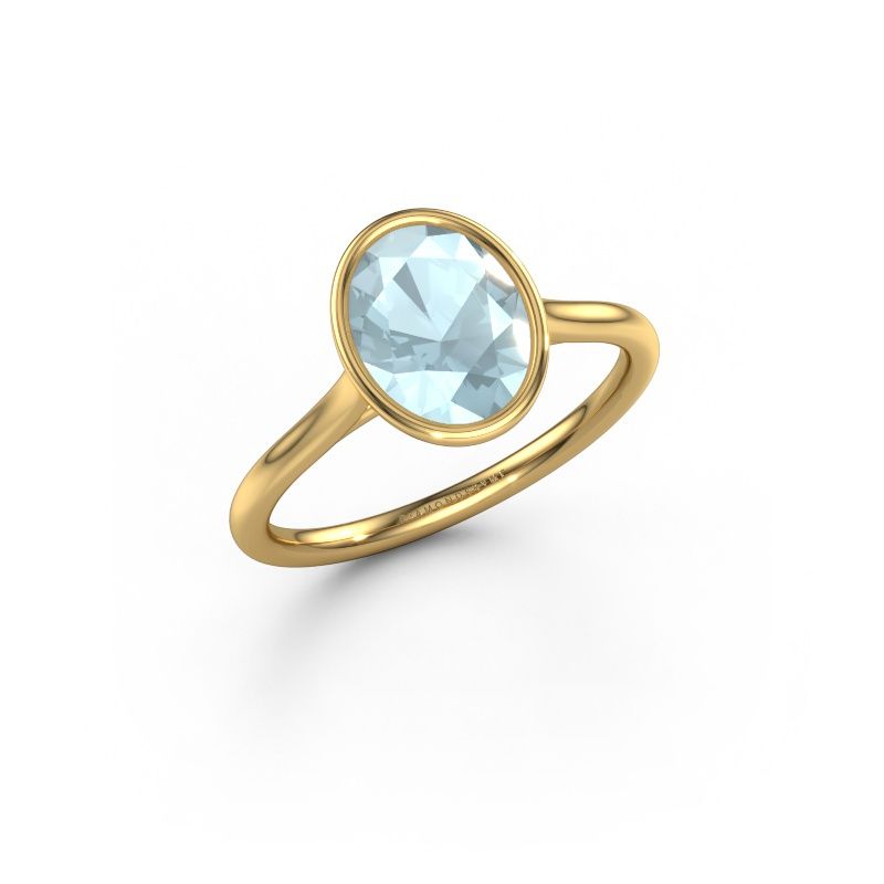 Engagement ring Lavon OVL 585 gold aquamarine 9x7 mm