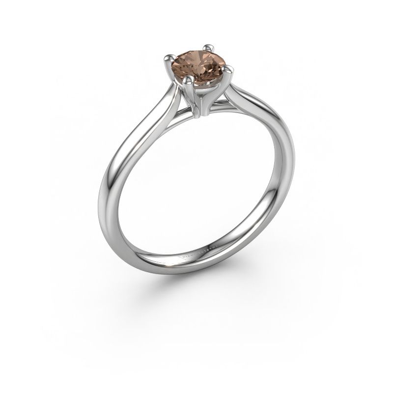 Verlovingsring Mignon RND 1 585 witgoud bruine diamant 0.50 crt