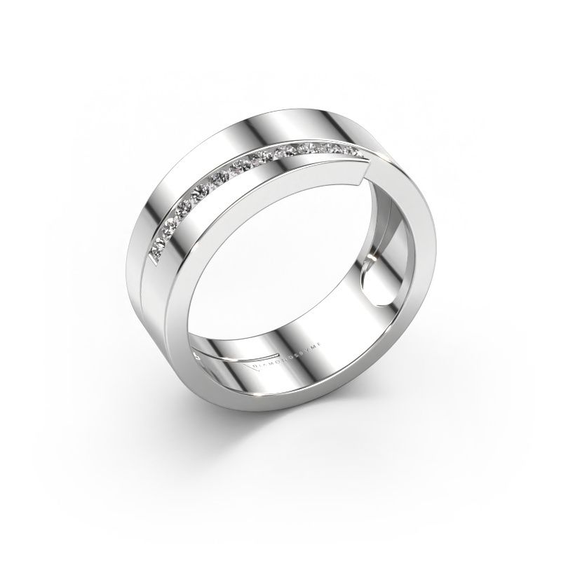 Ring Loma 585 witgoud zirkonia 1.5 mm