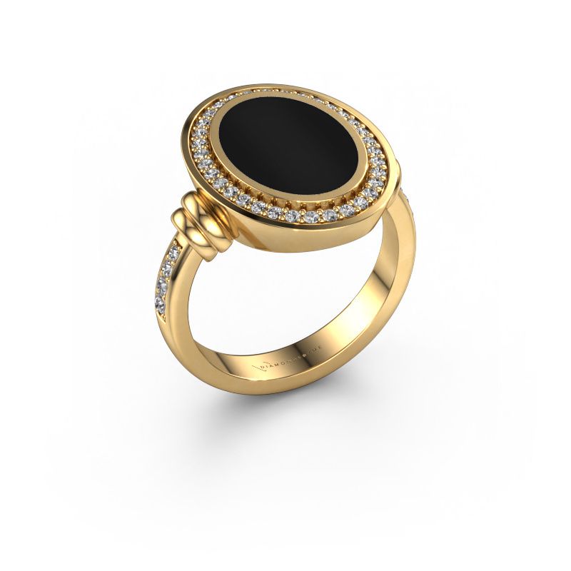 Bague pour homme Servie 3 585 or jaune onyx 14x10 mm