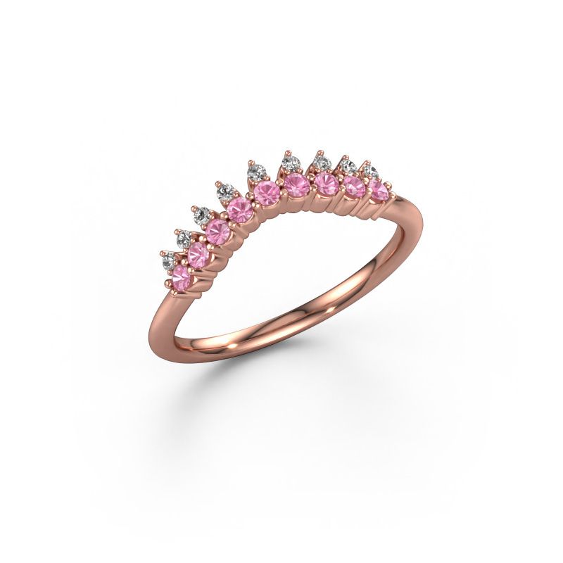Stackable ring Vivian A 585 rose gold pink sapphire 1.7 mm