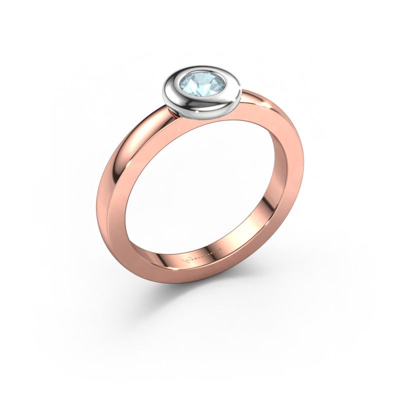 Ring Iris 585 rose gold aquamarine 4 mm