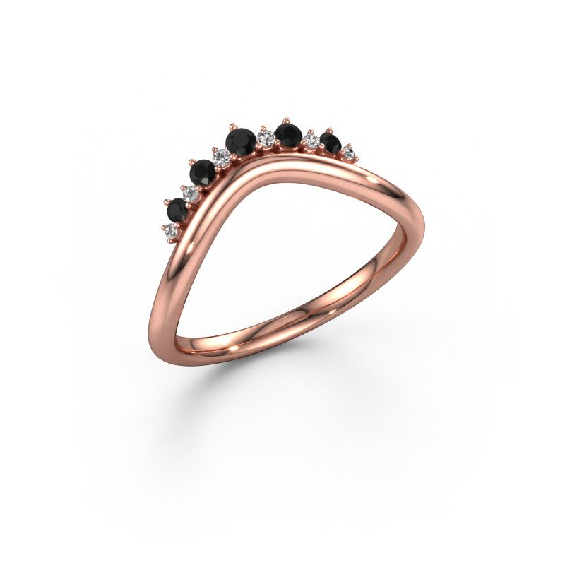 Bague superposable Lyla B 585 or rose diamant noir 0.178 crt