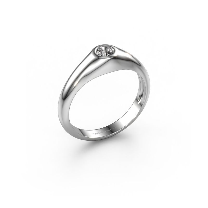 Pinky Ring Thorben 585 Weißgold Zirkonia 5 mm