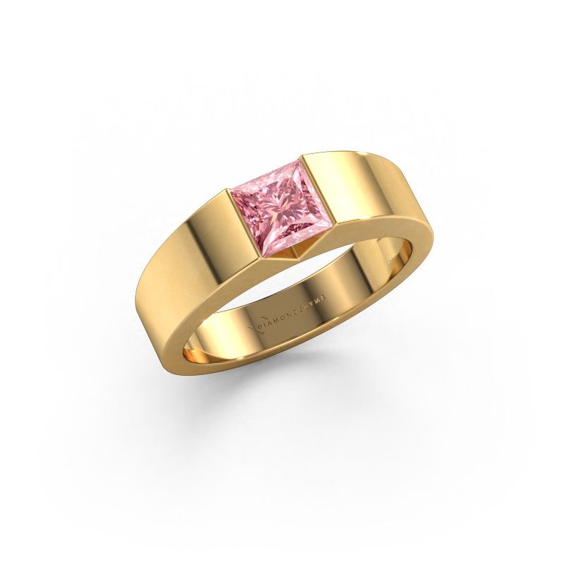 Engagement ring Arlena 1 585 gold pink lab grown diamond 4 mm