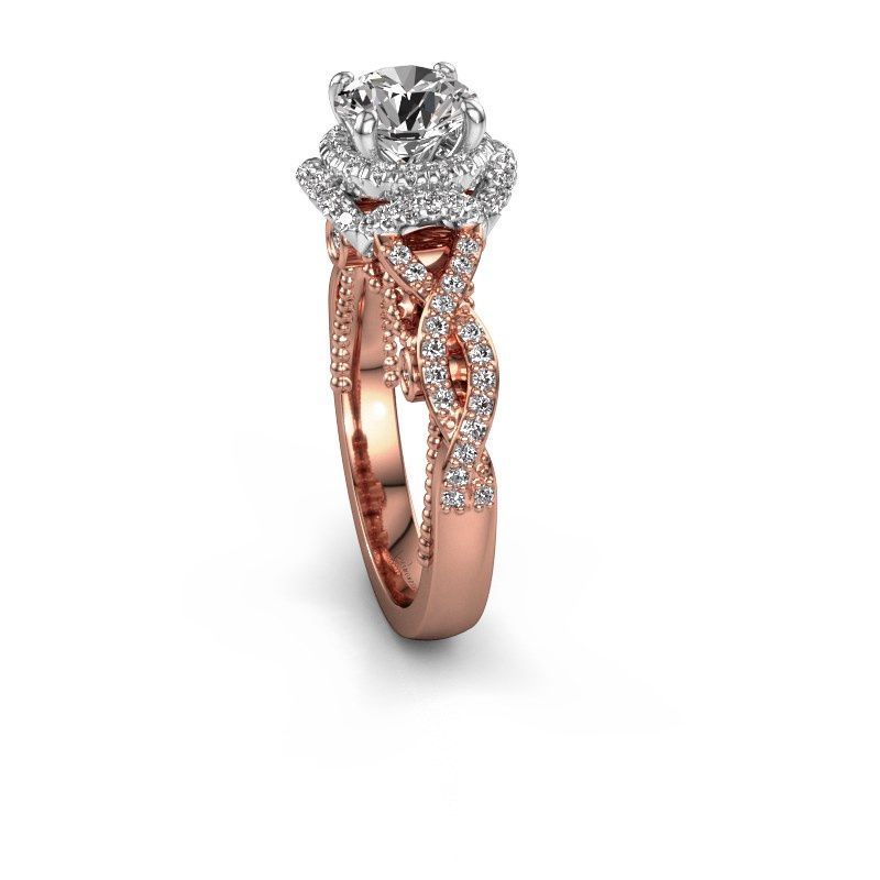 Afbeelding van Verlovingsring Leora<br/>585 rosé goud<br/>lab-grown diamant 1.468 crt