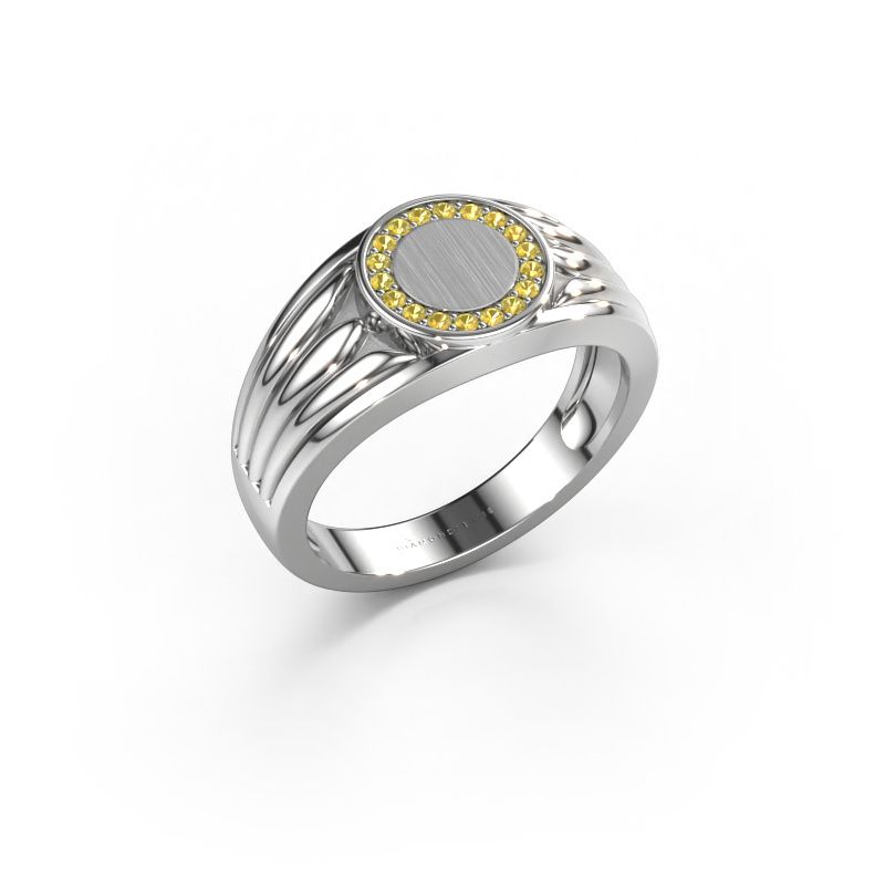Pinky Ring Jacobus 950 Platin Gelb Saphir 1.2 mm