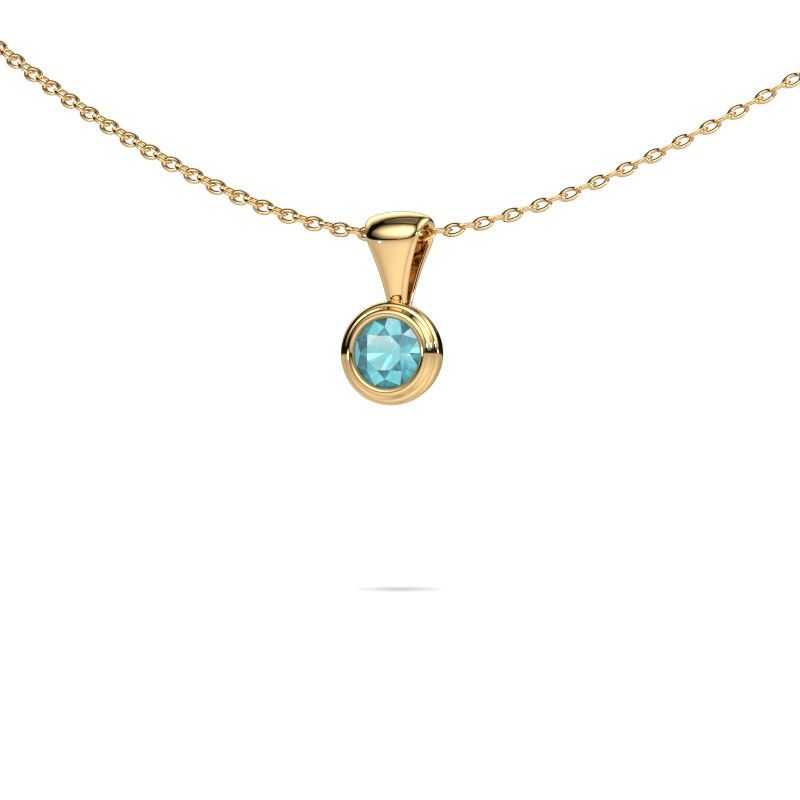 Anhänger Lieke 585 Gold Blau Topas 4 mm