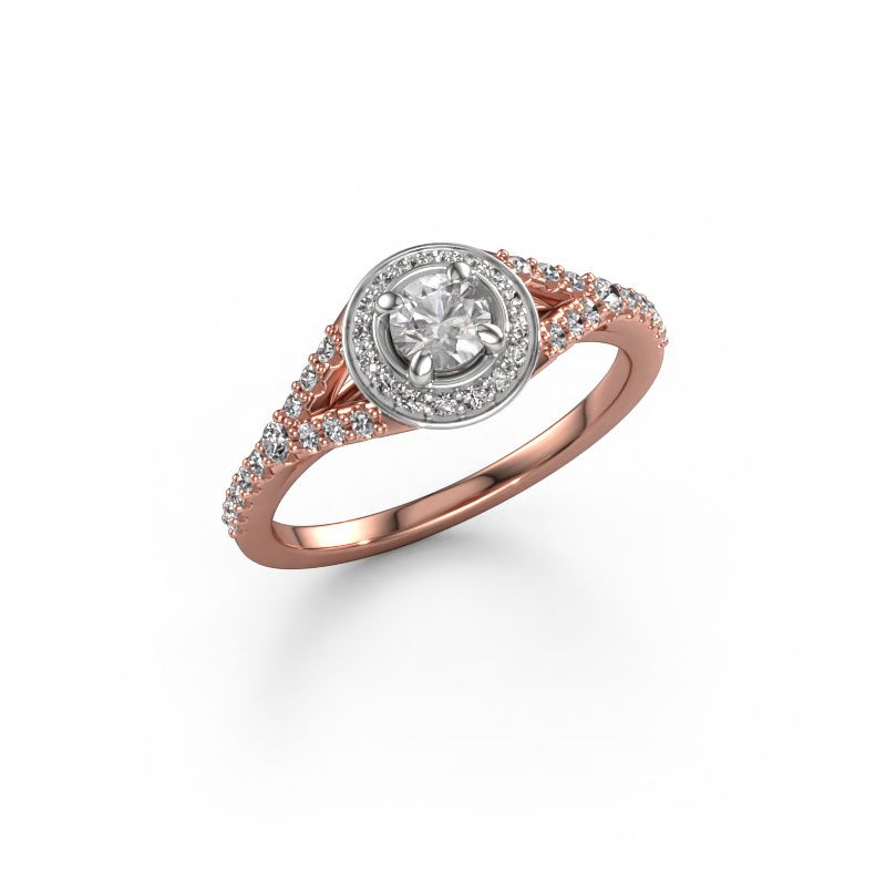 Bague de fiançailles Pamela RND 585 or rose diamant 0.517 crt