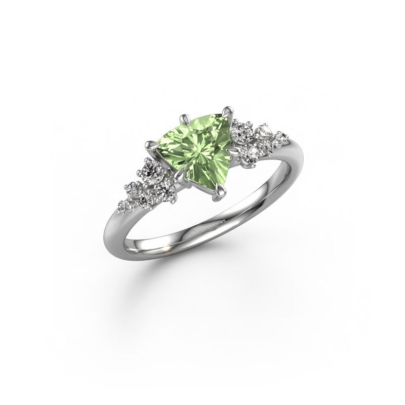 Verlobungsring Royce TRI 950 Platin grüner Labor-Diamant 7 mm