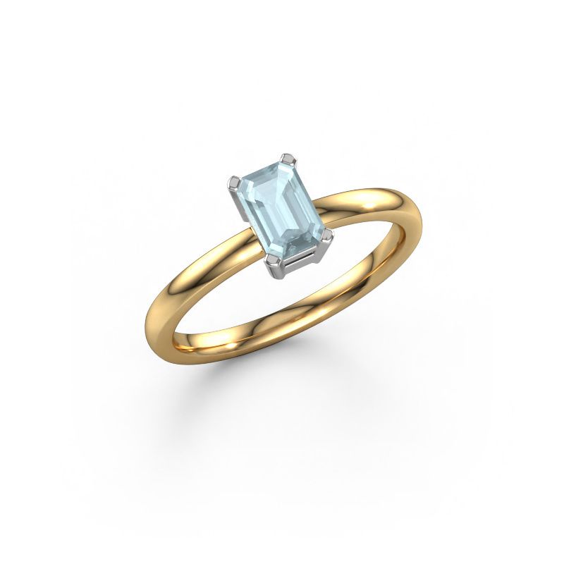 Engagement ring Denita 1 EME 585 gold aquamarine 6x4 mm