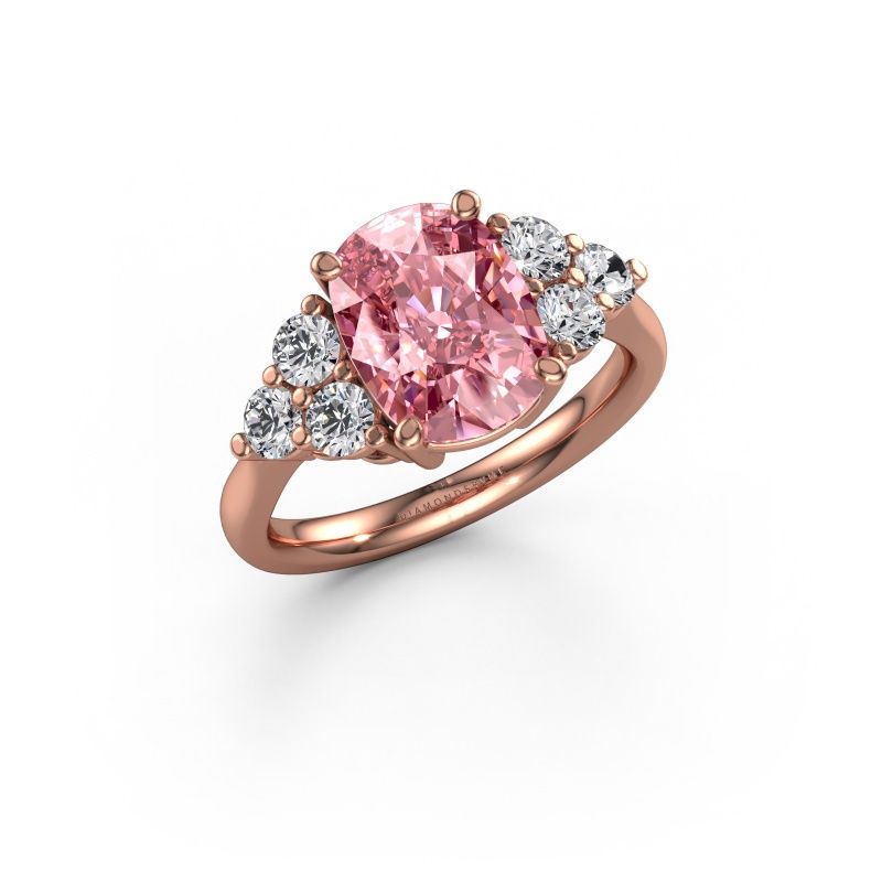 Engagement ring Serenity CSH 585 rose gold pink lab grown diamond 10.2x7.6 mm