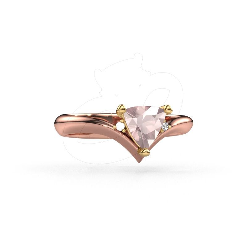 Ring Arlette 585 rose gold morganite champagne 7 mm