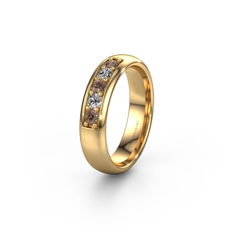 Wedding ring WH0111L35BP 585 gold brown diamond ±5x2 mm