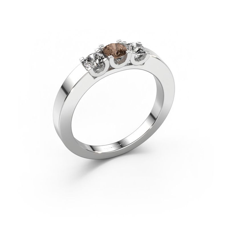 Ring Selina 1 950 platina bruine diamant 0.50 crt
