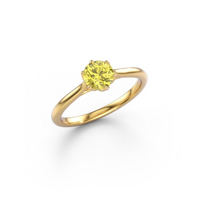 Engagement ring Winona RND 585 gold yellow lab grown diamond 5 mm