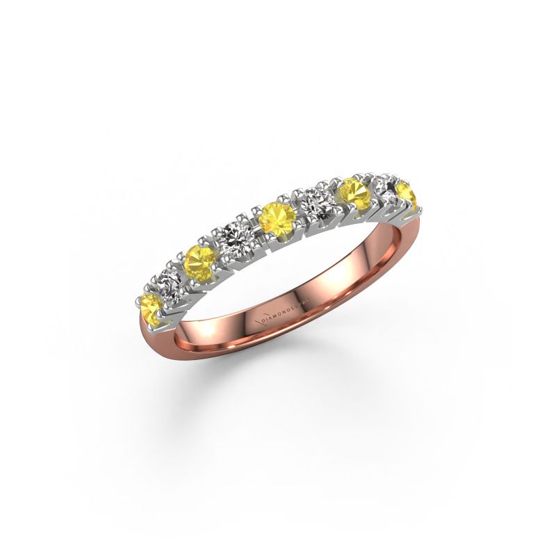Ring Rianne 9 585 rosé goud gele saffier 2.4 mm