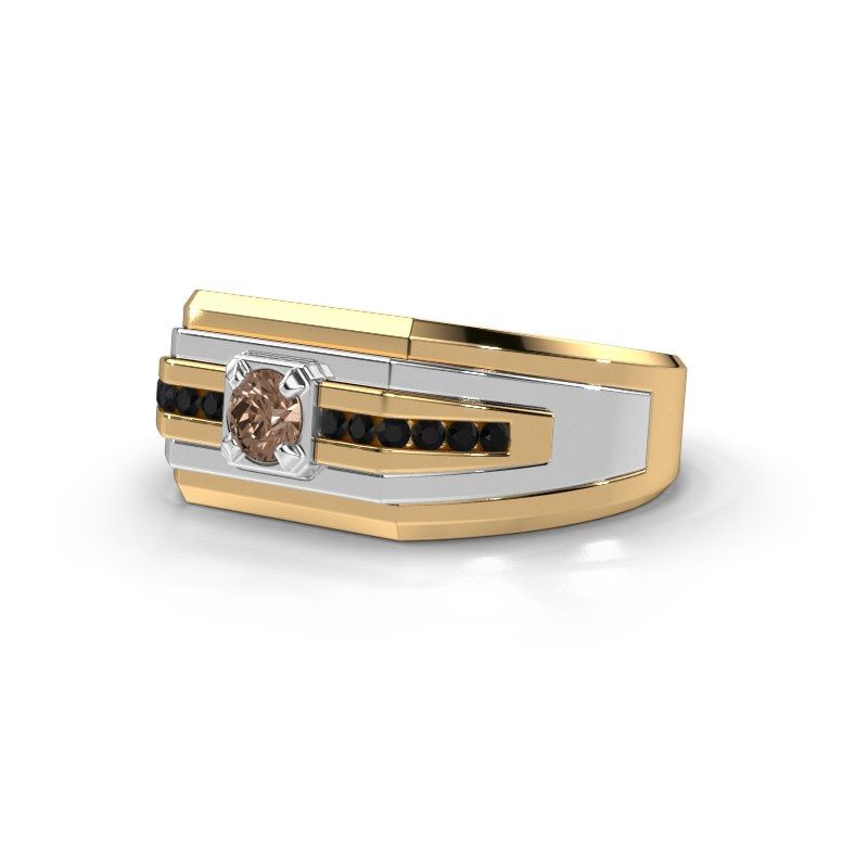 Image de Bague pour homme Oliver<br/>585 or jaune<br/>Diamant brun 0.466 crt