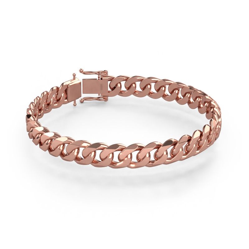 Cuban cuban link bracelet ±0.39 in (10 mm) 585 rose gold