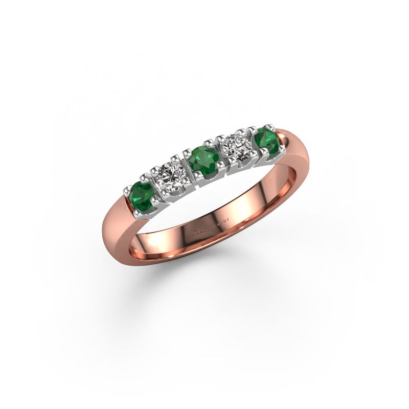 Ring Rianne 5 585 rose gold emerald 2.7 mm