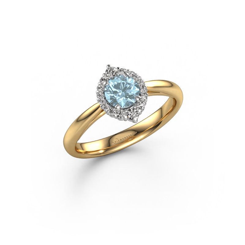 Engagement ring Tora 585 gold blue lab grown diamond 5 mm