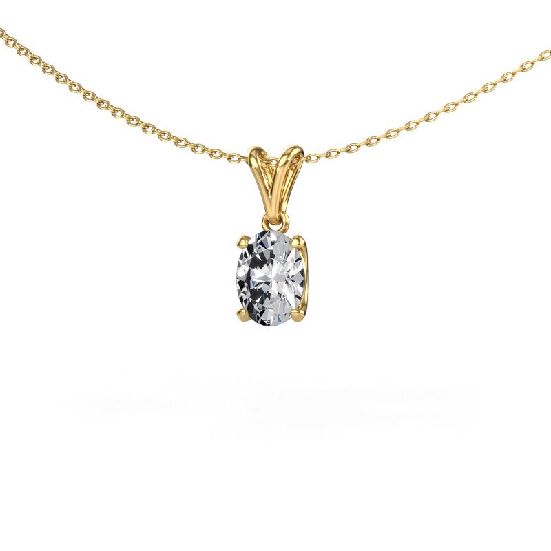 Anhänger Sam OVL 585 Gold Zirkonia 8x6 mm