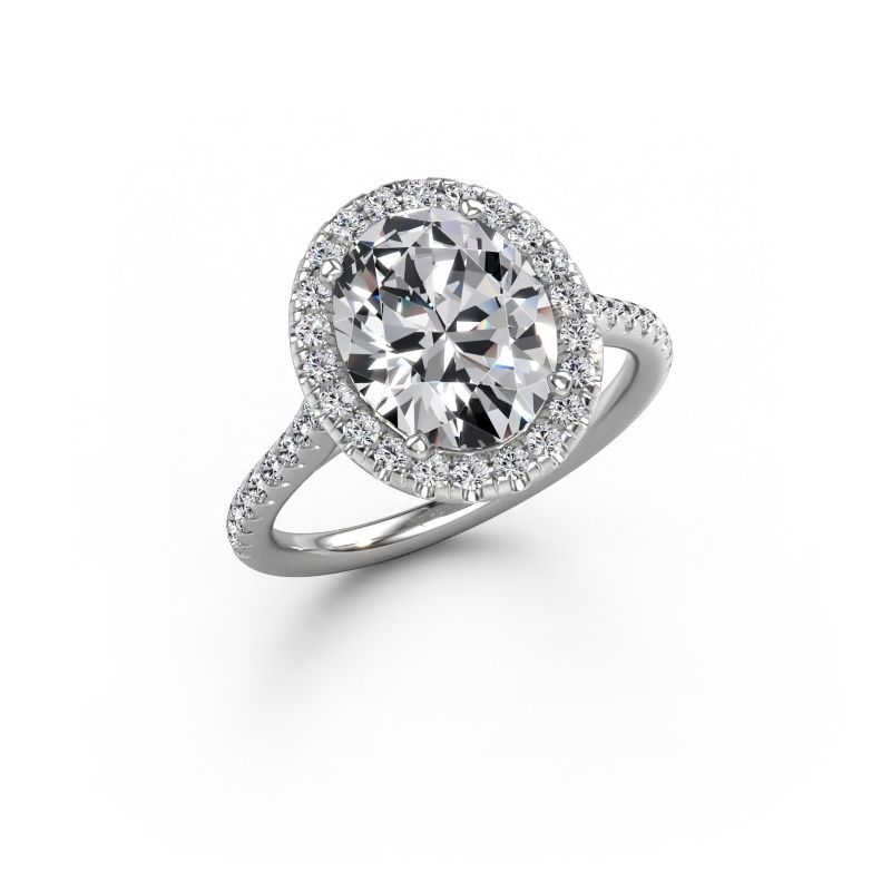 Engagement ring Seline ovl 2 950 platinum lab grown diamond 3.18 crt