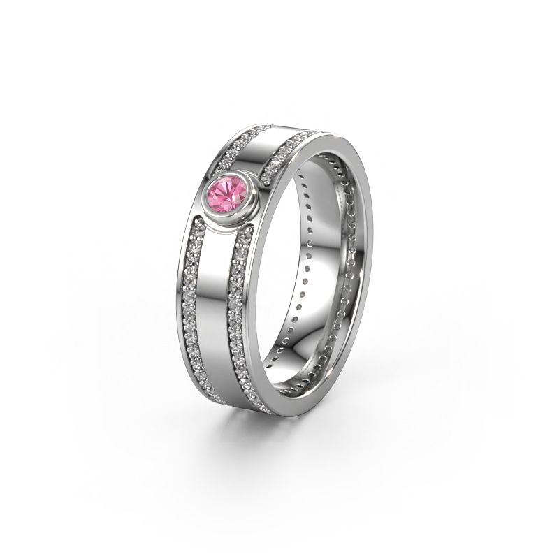 Trauring WH2044P 950 Platin Pink Saphir ±6x2 mm