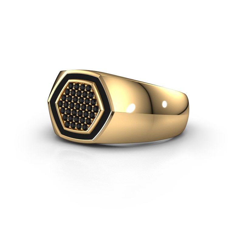 Image of Men's ring kris<br/>585 gold<br/>black diamond 0.296 crt