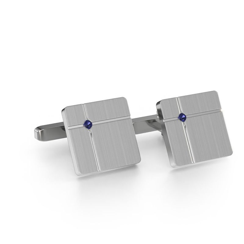 Boutons de manchettes Hilco 585 or blanc saphir 2 mm