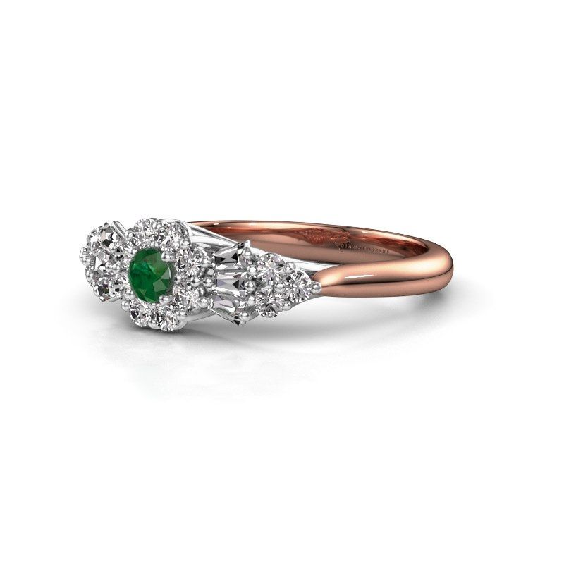 Image of Engagement ring Carisha 585 rose gold emerald 3 mm