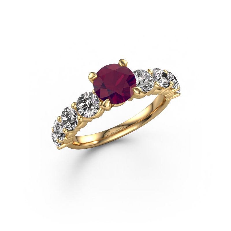 Verlovingsring Deja 585 goud rhodoliet 6.5 mm