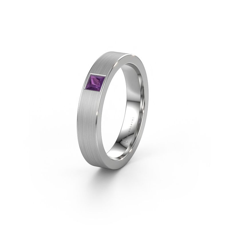 Friendship ring WH0101L14BMSQ 585 white gold amethyst ±4x2 mm
