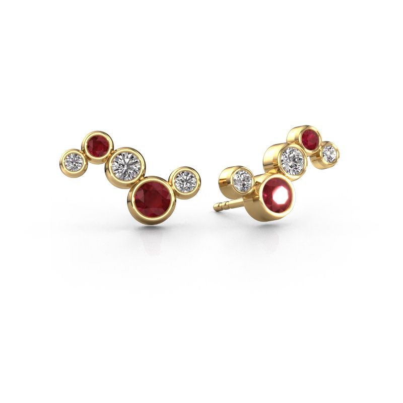 Boucles d'oreilles Ryan 585 or jaune rubis 4 mm